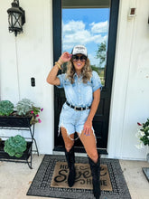 Load image into Gallery viewer, Double Shot Denim Romper