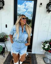 Load image into Gallery viewer, Double Shot Denim Romper