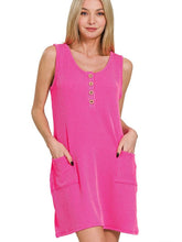 Load image into Gallery viewer, Pink Ribbed Tank Dress