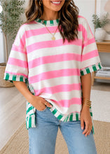 Load image into Gallery viewer, Striped Exposed Seam Top