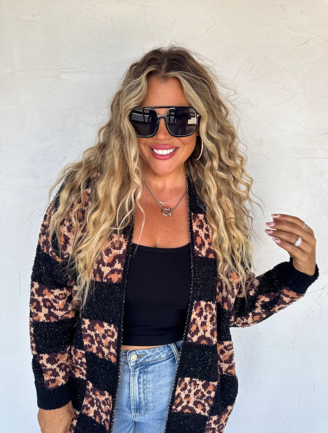 Checker Cheetah Cloud Cardigan *Pre-Order*