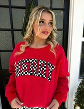 Load image into Gallery viewer, *Pre-Order* Merry Checkered Crewneck
