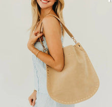 Load image into Gallery viewer, Rosalie Rivet Suede Hobo Bag
