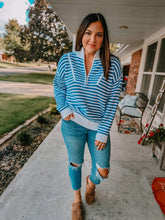 Load image into Gallery viewer, Spring Blue Knit 1/4 Zip
