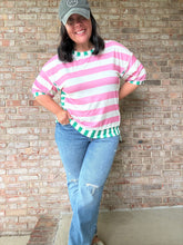 Load image into Gallery viewer, Striped Exposed Seam Top
