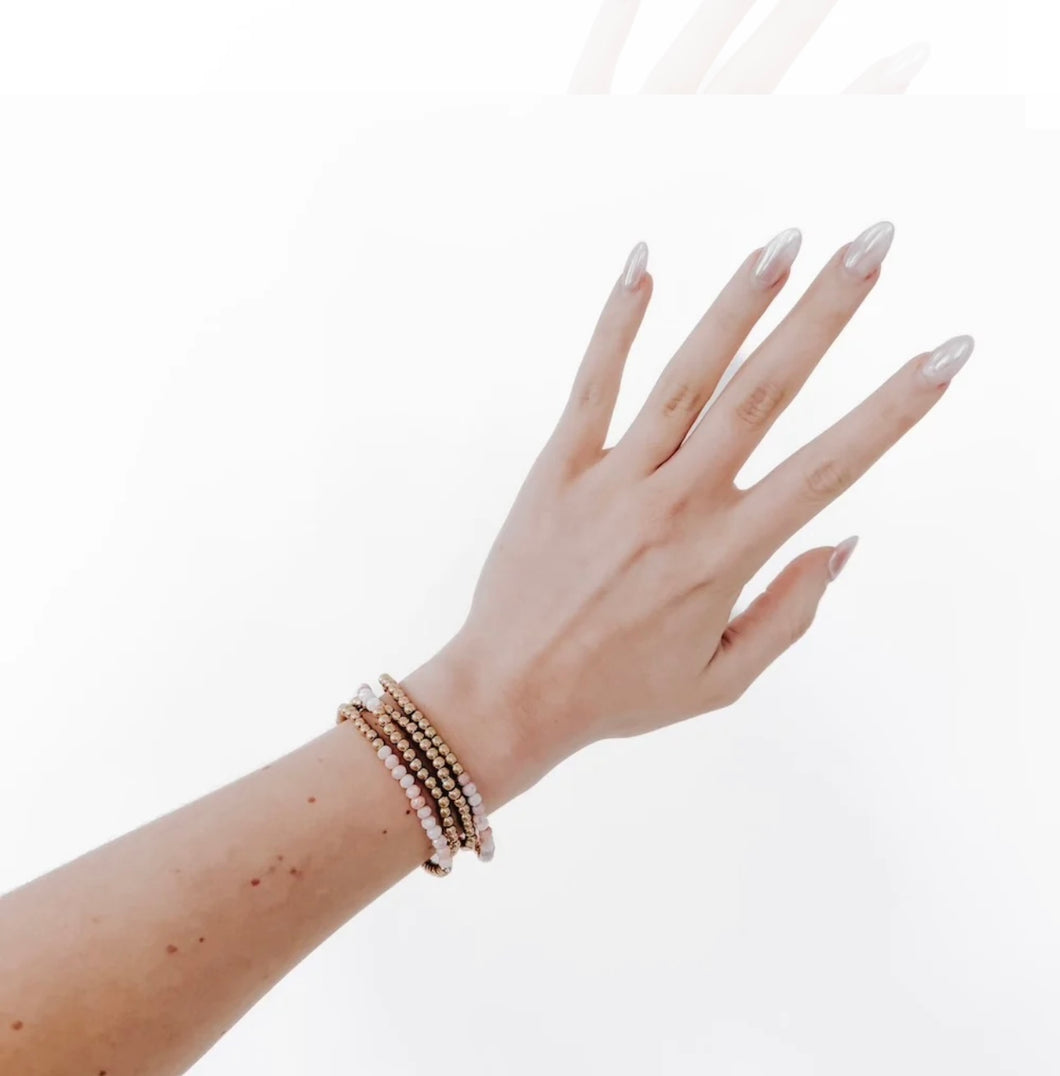 Multi beaded gold stack